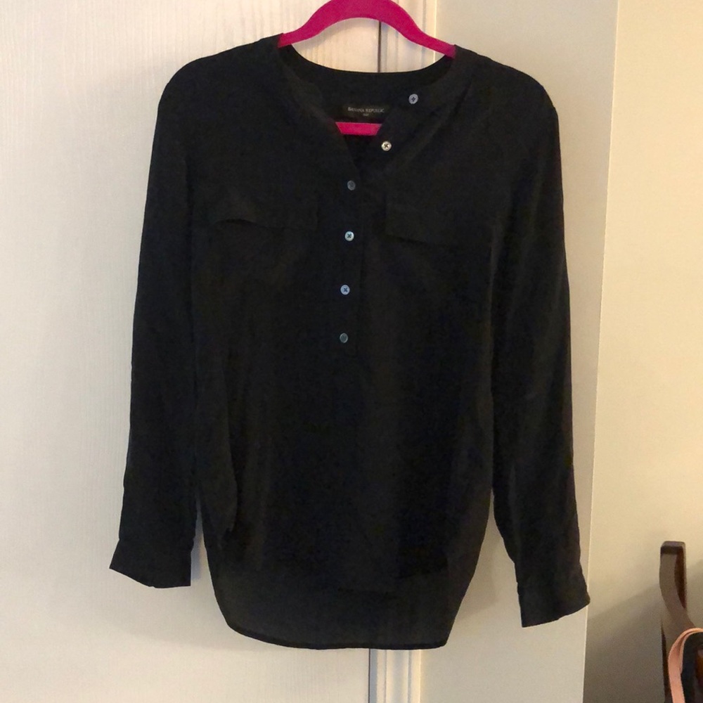 Banana Republic Black Silk Top